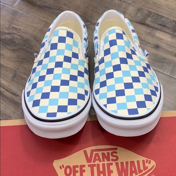 •Vans Classic Slip-On Checkerboard Blue Topaz wmns - Picture 6 of 16